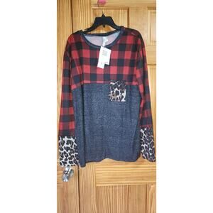 Grateful hearts buffalo plaid tunic